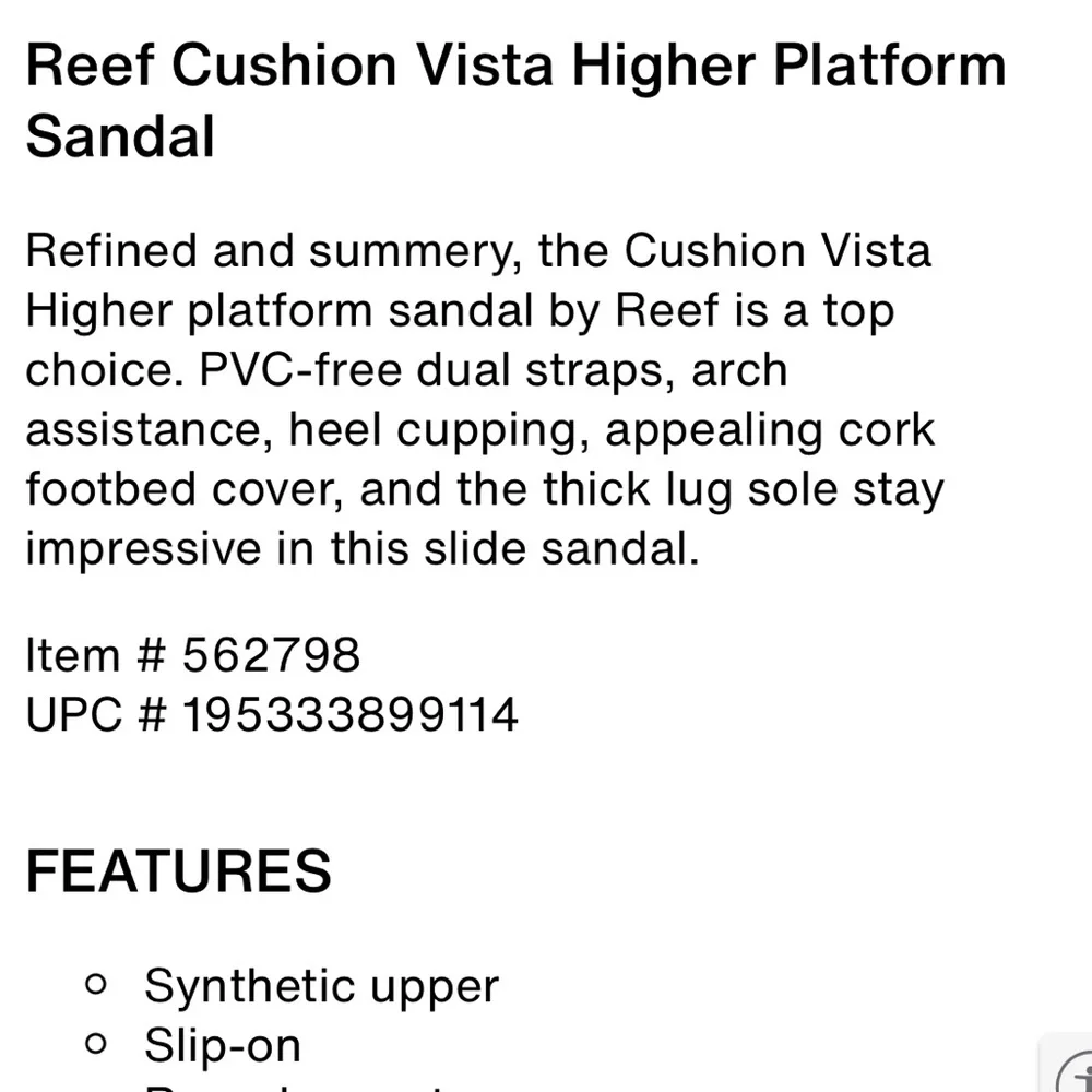 Reef Cushion Vista Higher Platform Slide Sandals size 7 - Picture 11 of 12